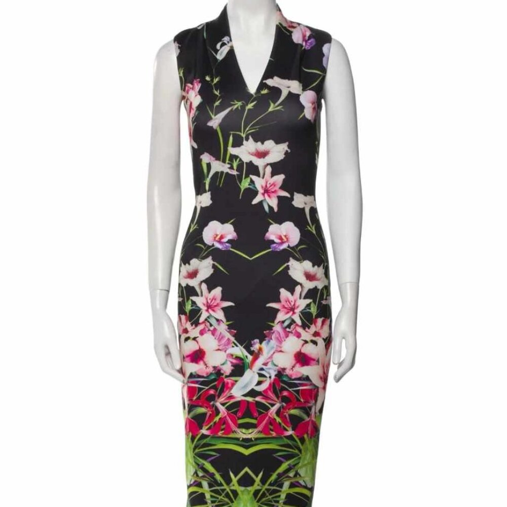 Ted Baker Floral Print Midi Length Dress